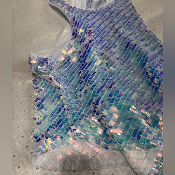 NEW FREE PEOPLE INTIMATELY DISCO FEVER SEQUIN AQUA PINK CAMI TOP MEDIUM - Picture 6 of 13